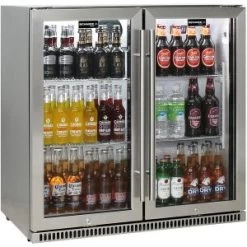 Schmick Stainless Bar Fridge 2 Door With Heated Glass And Triple Glazing – Model SK190-SS