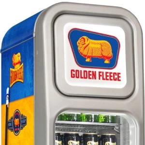 Schmick Golden Fleece Fuel Pump Skinny Glass Door Upright Cool Retro Bar Fridge - Image 8