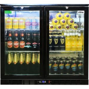 Rhino Night Club Commercial Multi Light Coloured Black 2 Door Bar Fridge – Model SG2H-NC