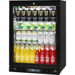 Rhino Black Commercial Glass 1 Door Bar Fridge With Energy Efficient Parts And Operation