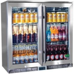 Rhino Alfresco Glass Twin Door Bar Refrigerator With Outdoor IP34 Rating With LOW E Glass