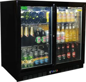 Rhino Black Glass Sliding Under Bench 2 Door Bar Fridge Energy Efficient LG Compressor - Image 15