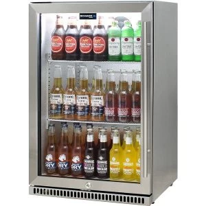 Schmick 304 Stainless Steel Bar Fridge Tropical Rated With Heated Glass And Triple Glazing – Model SK118L-SS