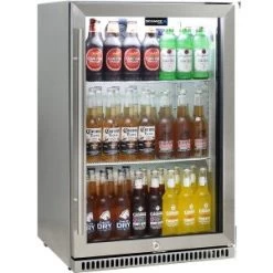 RHINO Schmick 304 Stainless Steel Bar Fridge Tropical Rated With Heated Glass And Triple Glazing 1 Door – Model SK118R-SS