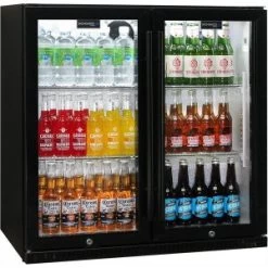 Schmick Black Bar Fridge 2 Door With Heated Glass And Triple Glazing – Model SK190-B